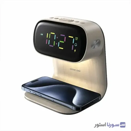 ساعت رومیزی گرین لاین با شارژر وایرلس 15 وات