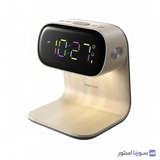 ساعت رومیزی گرین لاین با شارژر بی سیم 15 وات مدل GNBED15WCH