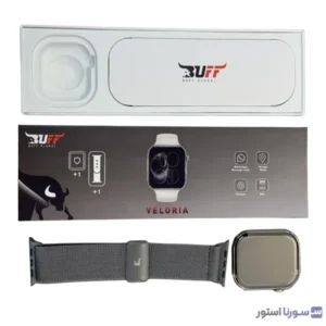 نمایش ساعت هوشمند BUFF Veloria با بند مشکی و بدنه فلزی